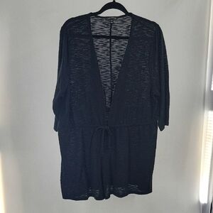 Lane Bryant Black Slightly Sheer Cardigan